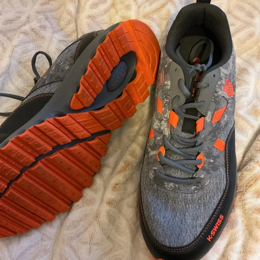 K-Swiss Men’s Trail Sneakers Gray & Orange | Size 13